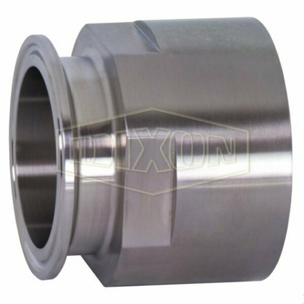 Dixon Clamp Adapter, Fitting/Connector Type: Adapter, 1-1/2 in Nominal Size, Tube x FNPT, 304 SS, 2-1/4 in 22MP-G150
